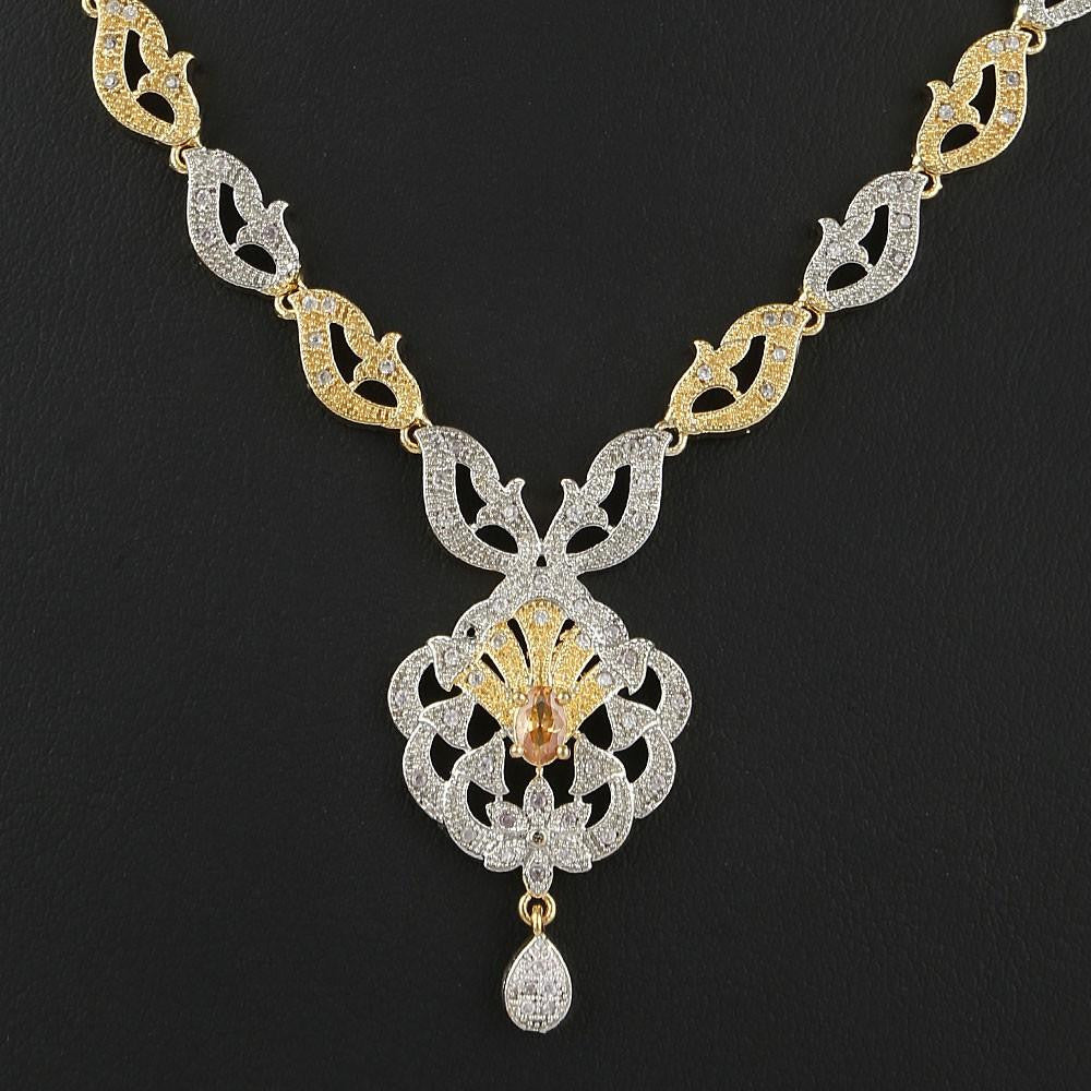 American Diamond Jewellery Set - Golden & Silver - test-store-for-chase-value