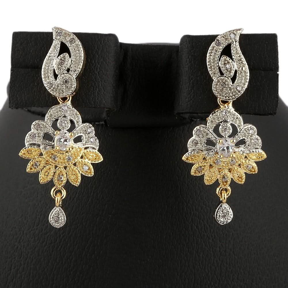 American Diamond Jewellery Set - Silver & Golden - test-store-for-chase-value
