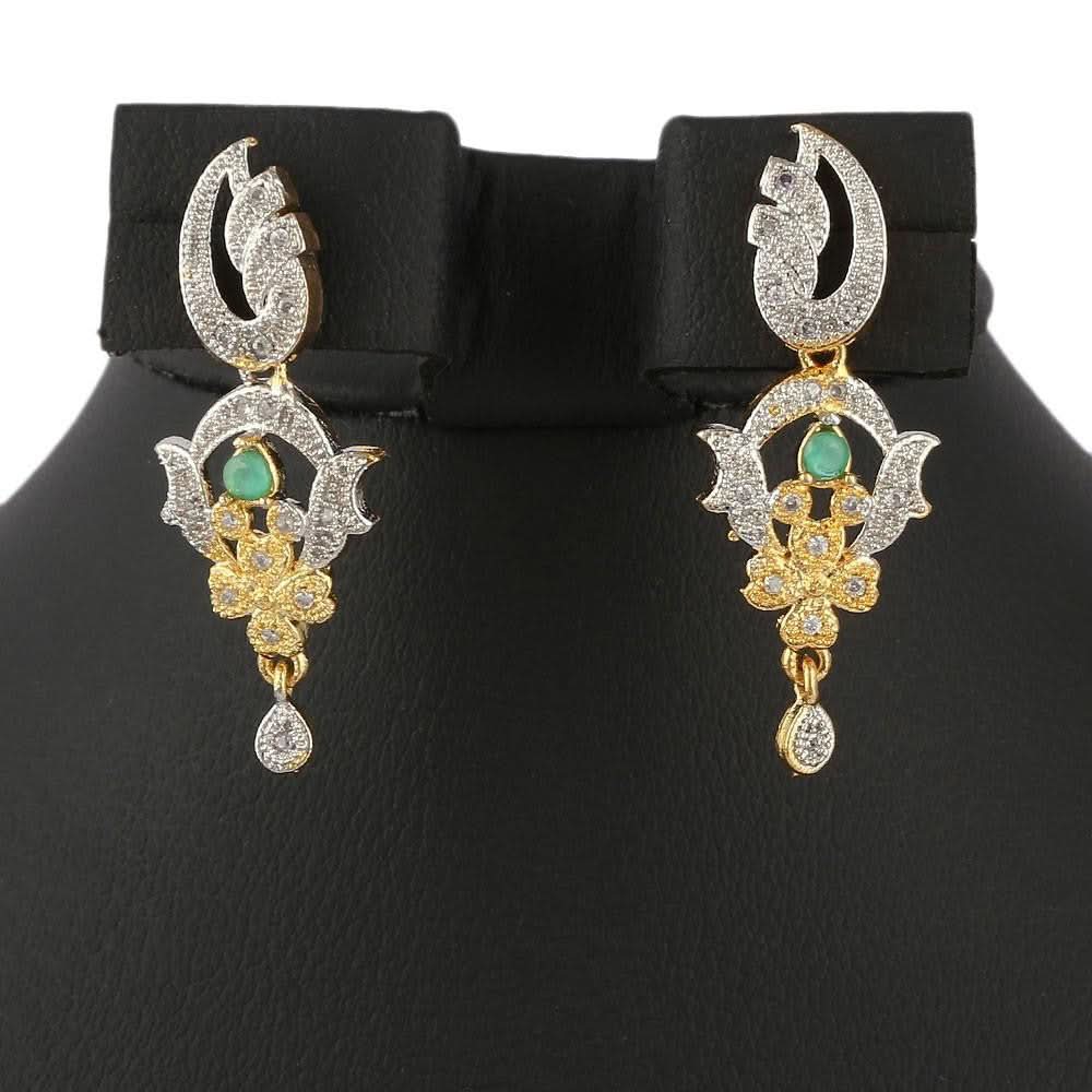 American Diamond Jewellery Set - Silver & Golden - test-store-for-chase-value