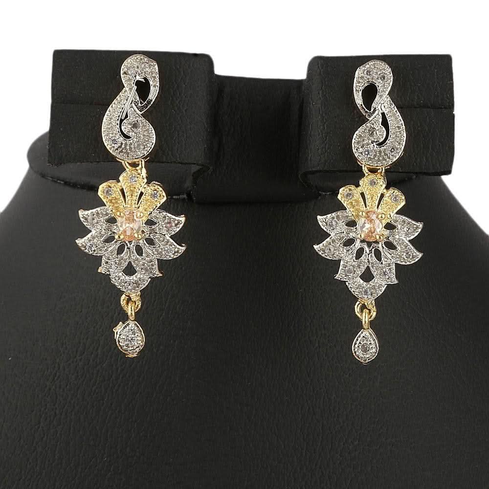 American Diamond Jewellery Set - Silver & Golden - test-store-for-chase-value