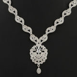 American Diamond Jewellery Set - Silver - test-store-for-chase-value