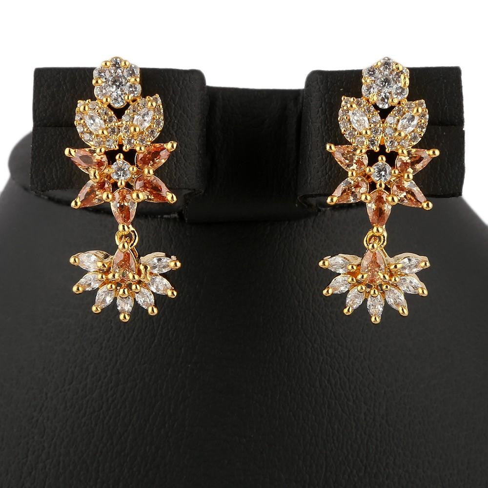 American Diamond Jewellery Set - Golden & Silver - test-store-for-chase-value