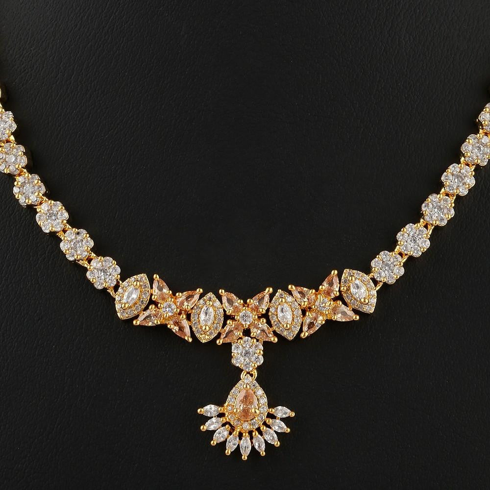 American Diamond Jewellery Set - Golden & Silver - test-store-for-chase-value