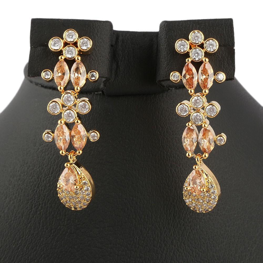 American Diamond Jewellery Set - Golden - test-store-for-chase-value