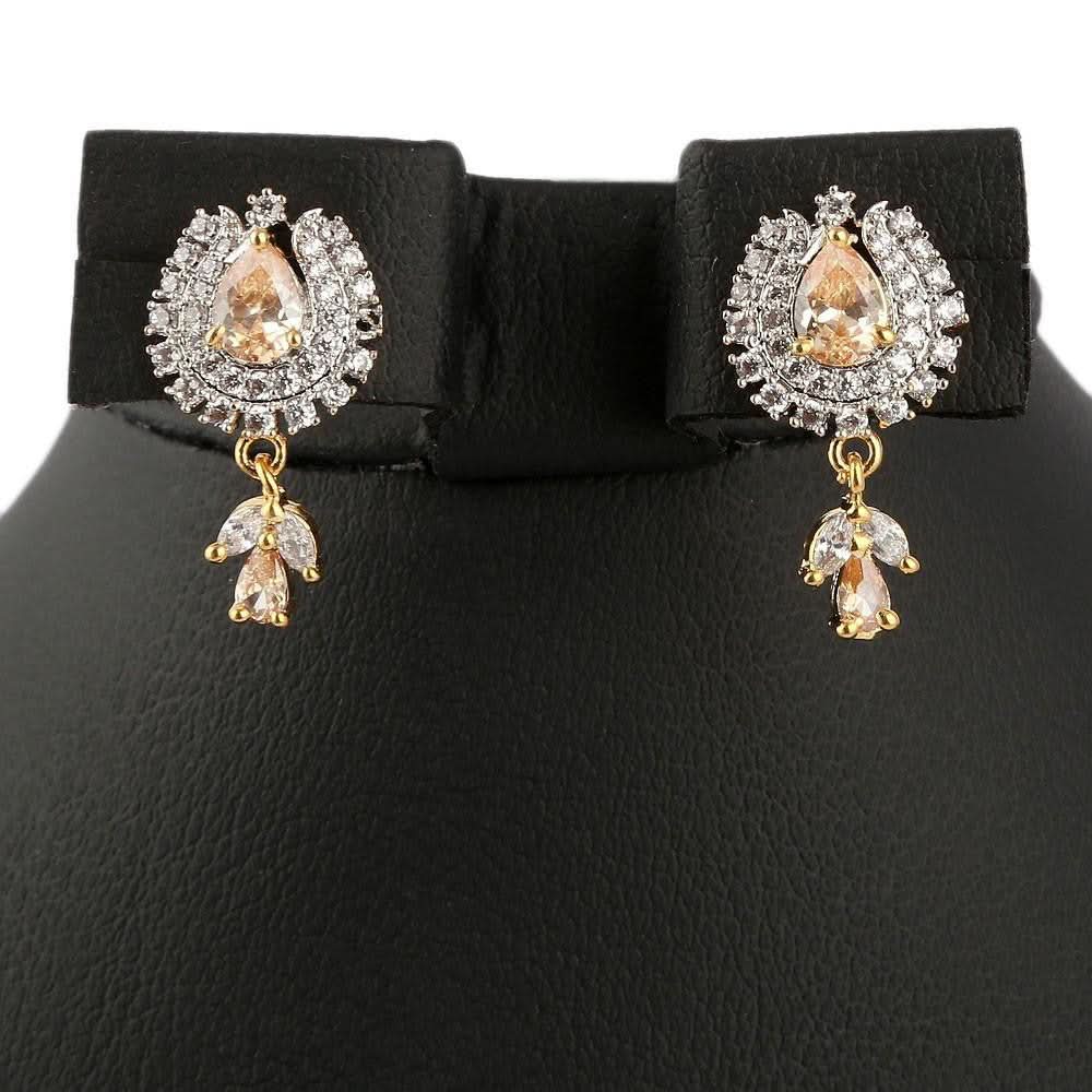 American Diamond Locket Set - Golden & Silver - test-store-for-chase-value