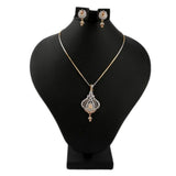 American Diamond Locket Set - Golden & Silver - test-store-for-chase-value