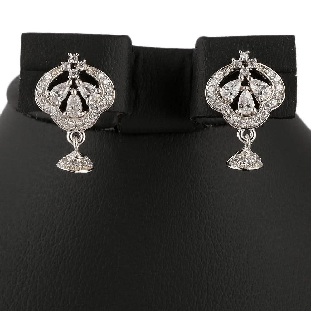 American Diamond Locket Set - Silver - test-store-for-chase-value