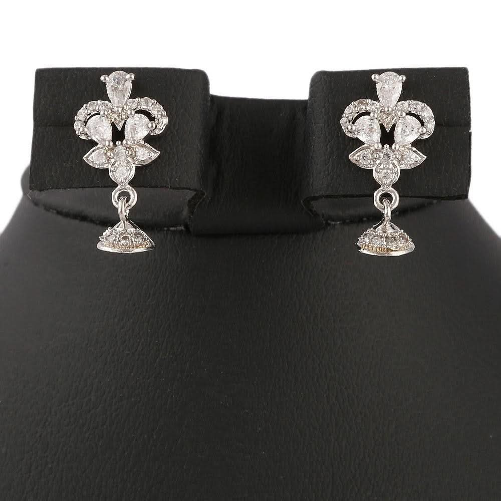 American Diamond Locket Set - Silver - test-store-for-chase-value