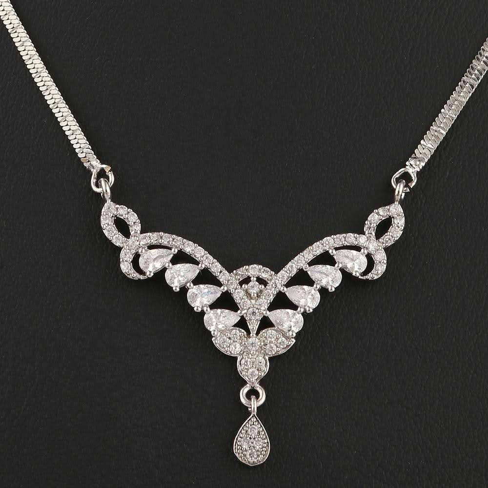 American Diamond Locket Set - Silver - test-store-for-chase-value
