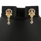 American Diamond Locket Set - Golden & Silver - test-store-for-chase-value