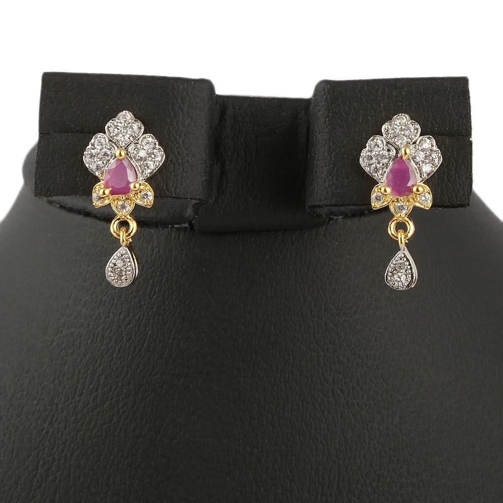 American Diamond Locket Set - Golden - test-store-for-chase-value