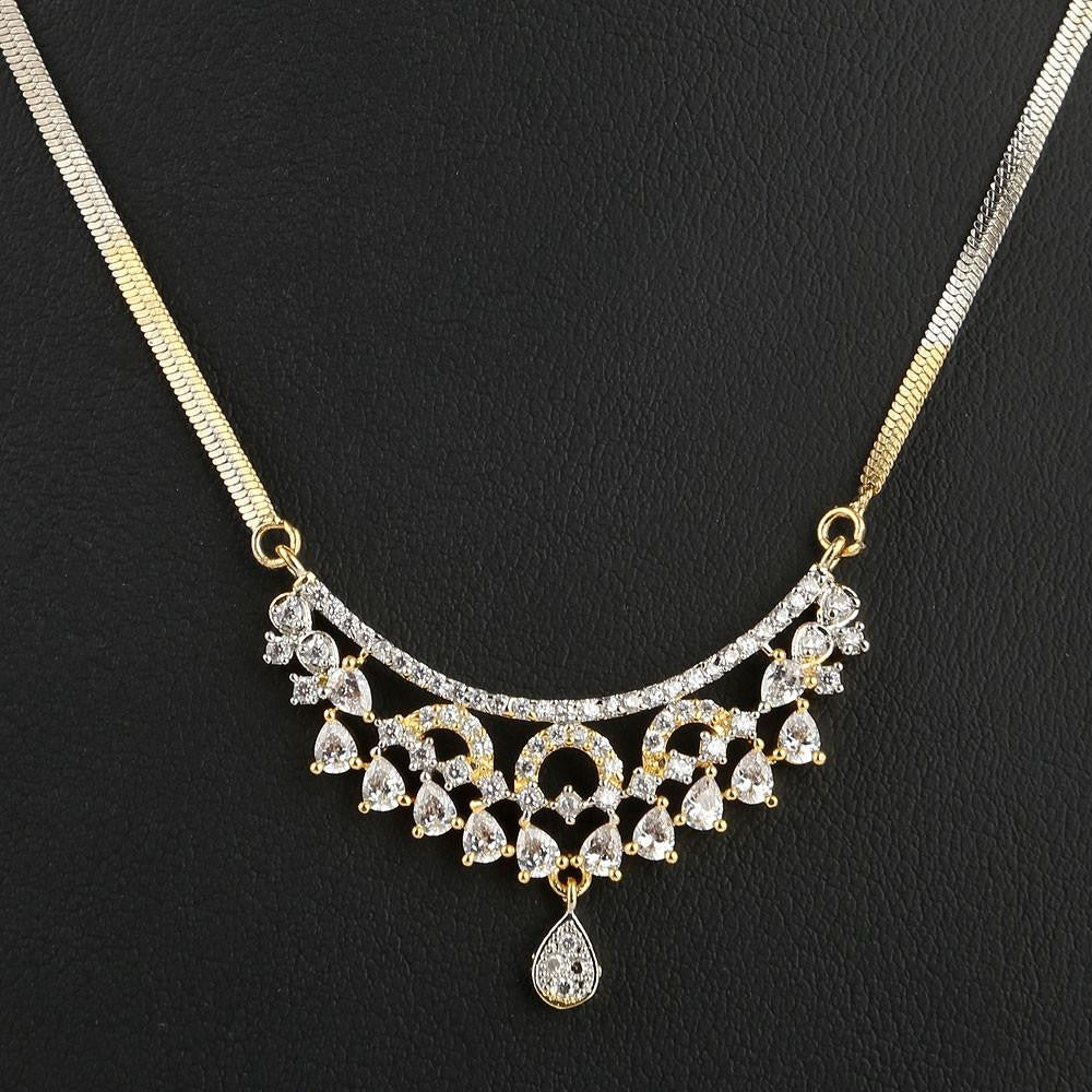 American Diamond Locket Set - Golden & Silver - test-store-for-chase-value