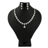American Diamond Jewellery Set - Silver - test-store-for-chase-value