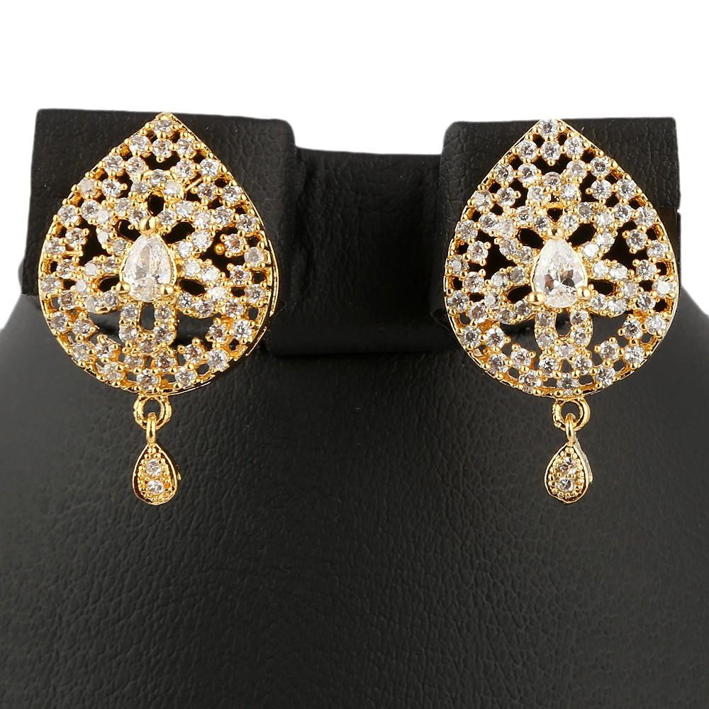 American Diamond Locket Set - Silver & Golden - test-store-for-chase-value