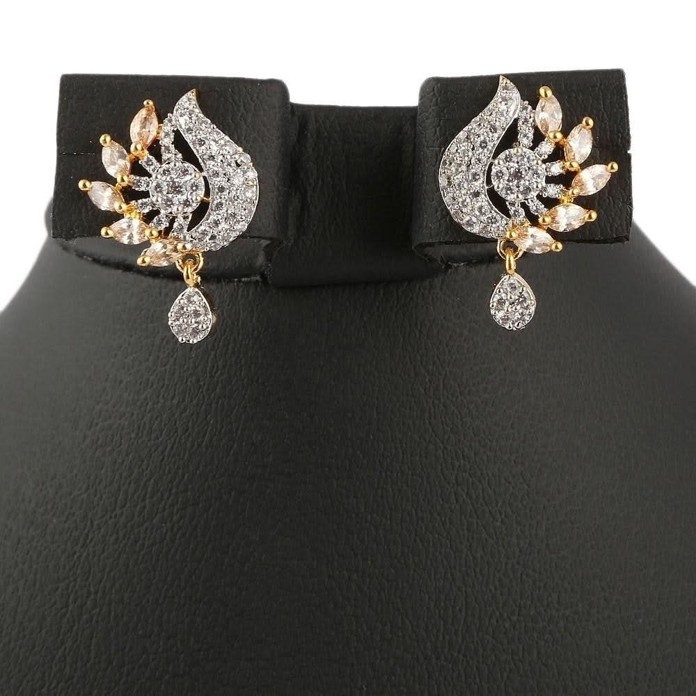 American Diamond Locket Set - Silver & Golden - test-store-for-chase-value