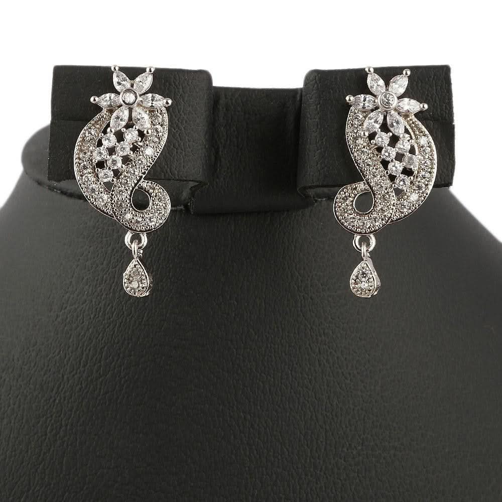 American Diamond Locket Set - Silver - test-store-for-chase-value
