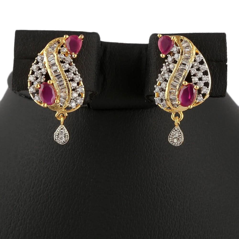 American Diamond Locket Set - Golden & Silver - test-store-for-chase-value