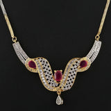 American Diamond Locket Set - Golden & Silver - test-store-for-chase-value