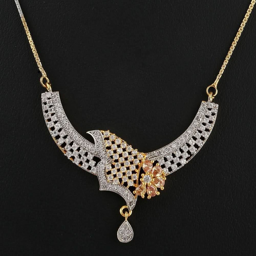 American Diamond Locket Set - Golden & Silver - test-store-for-chase-value