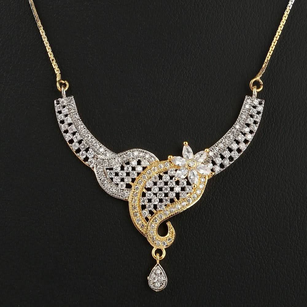 American Diamond Locket Set - Golden & Silver - test-store-for-chase-value