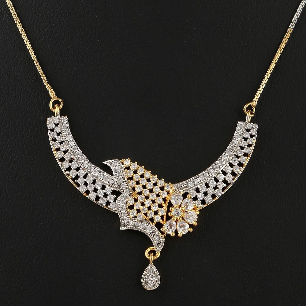 American Diamond Locket Set - Golden & Silver - test-store-for-chase-value