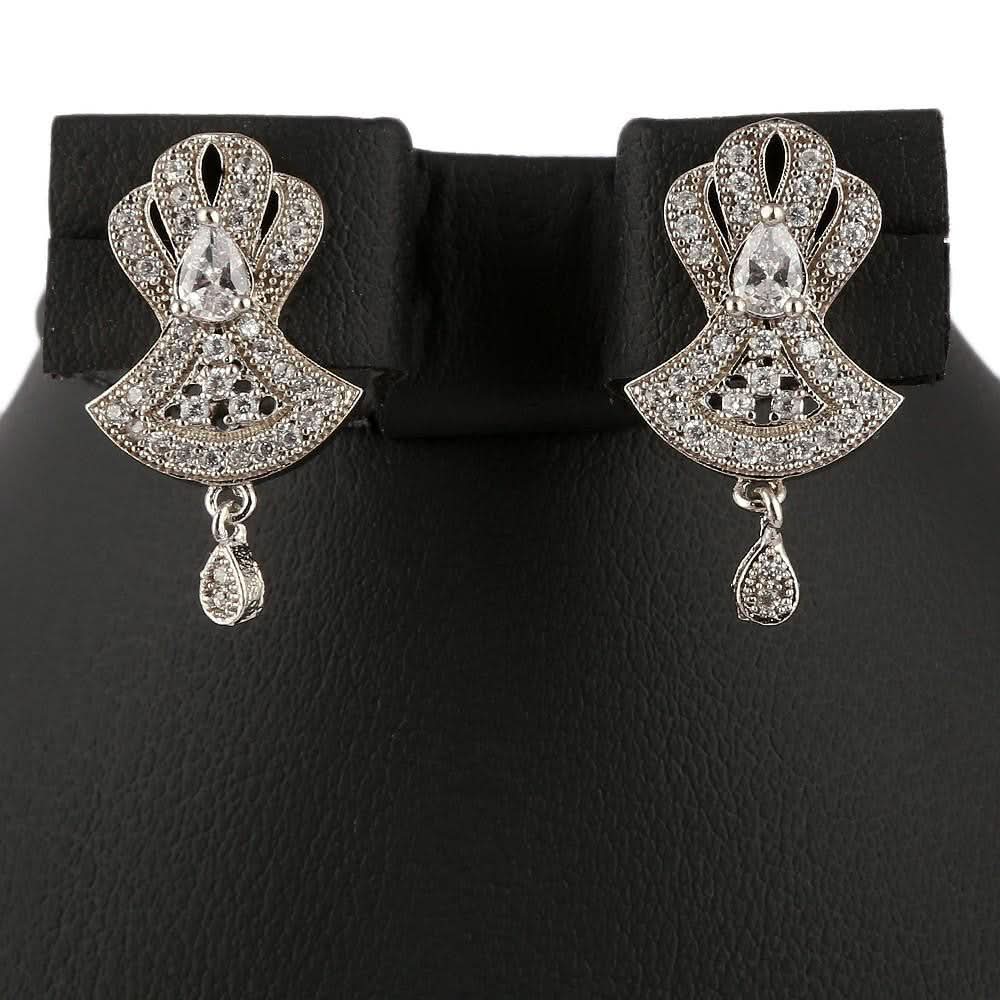 American Diamond Locket Set - Silver - test-store-for-chase-value