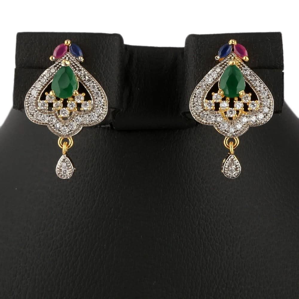 American Diamond Locket Set - Multi - test-store-for-chase-value