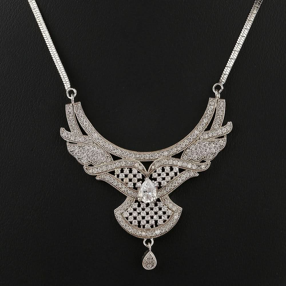 American Diamond Locket Set - Silver - test-store-for-chase-value