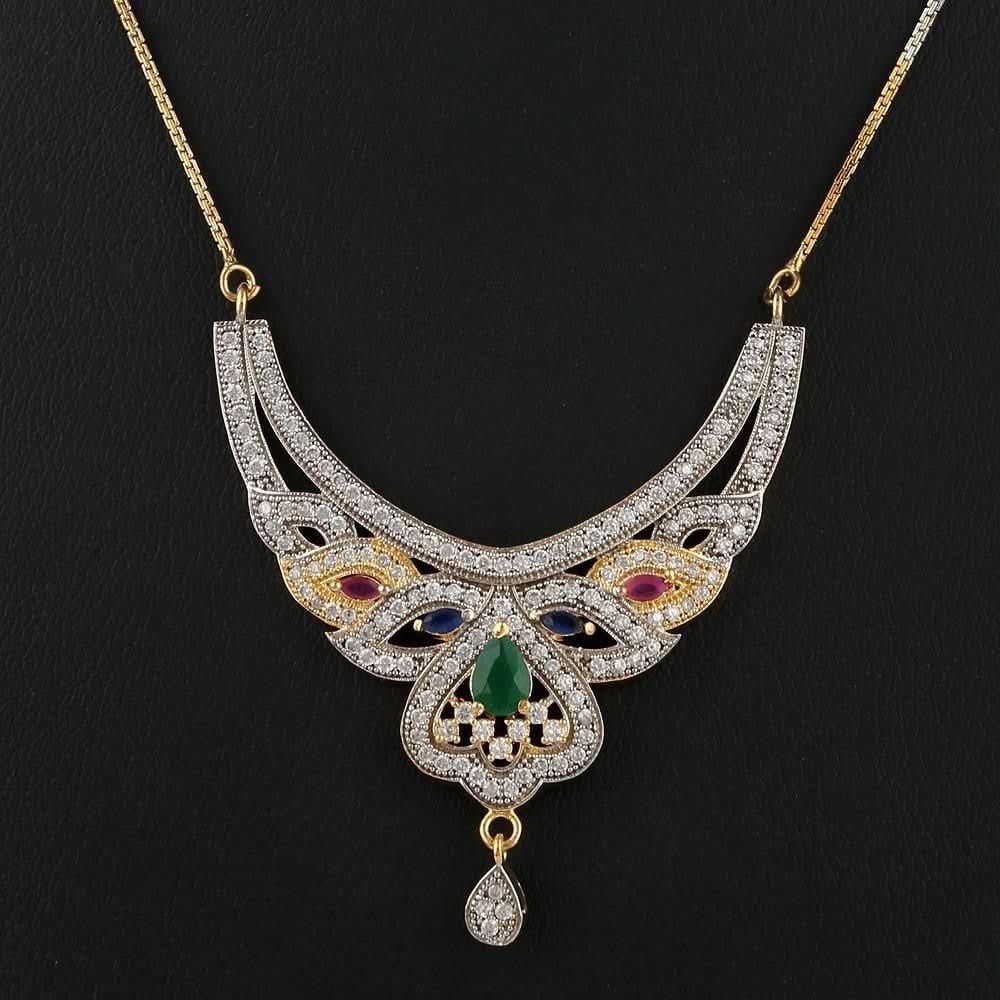 American Diamond Locket Set - Multi - test-store-for-chase-value