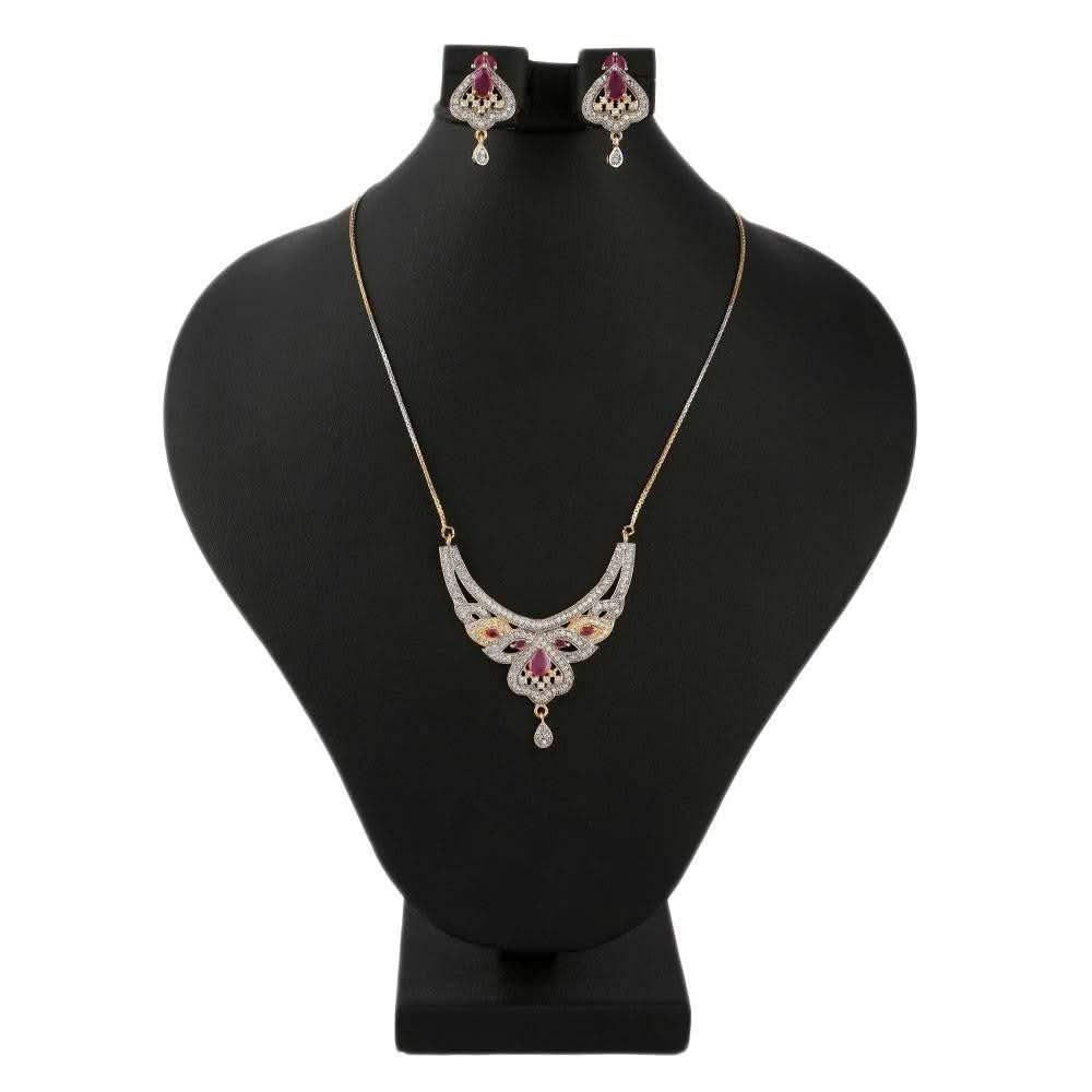 American Diamond Locket Set - Multi - test-store-for-chase-value