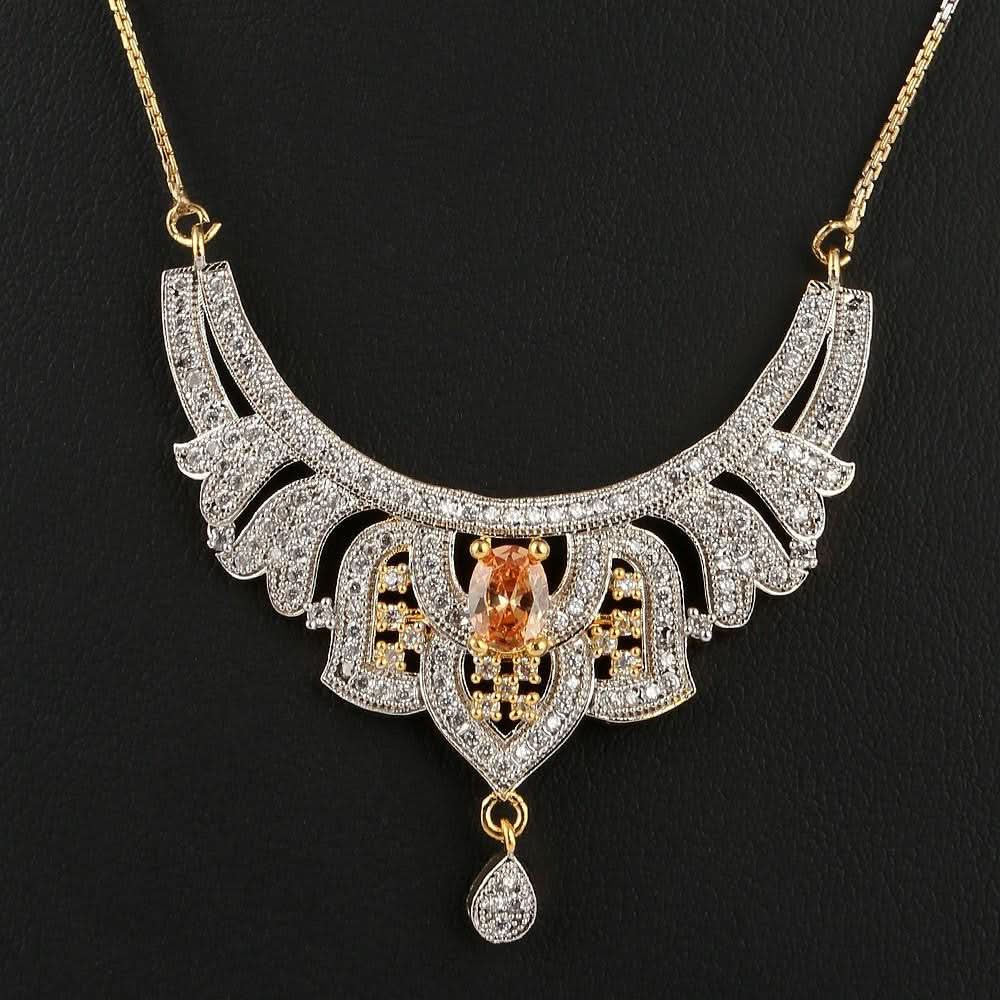 American Diamond Locket Set - Golden & Silver - test-store-for-chase-value