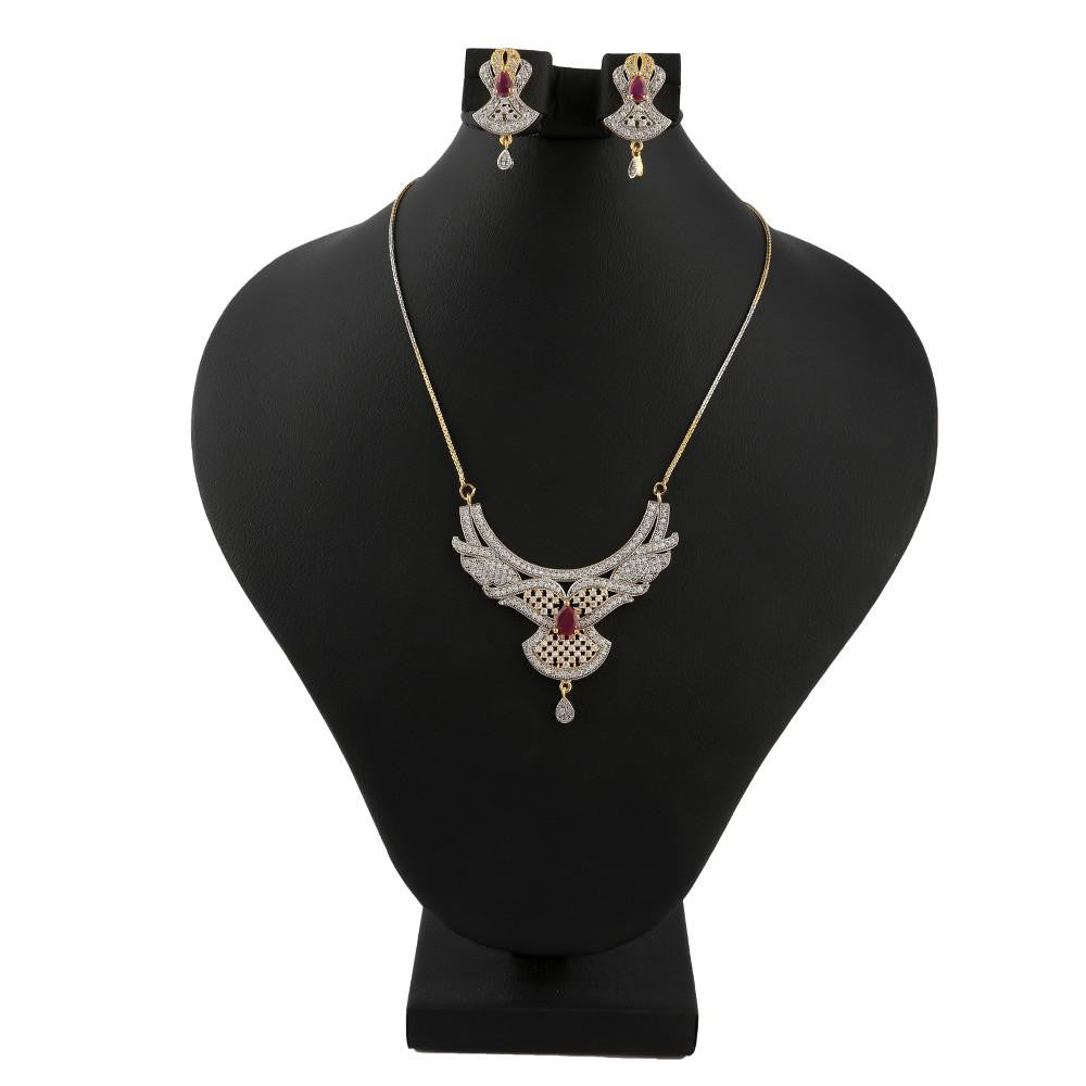 American Diamond Locket Set - Multi - test-store-for-chase-value