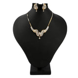 American Diamond Locket Set - Silver & Golden - test-store-for-chase-value