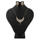 American Diamond Locket Set - Silver & Golden - test-store-for-chase-value