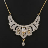 American Diamond Locket Set - Silver & Golden - test-store-for-chase-value