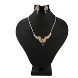 American Diamond Locket Set - Silver & Golden - test-store-for-chase-value