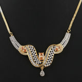 American Diamond Locket Set - Silver & Golden - test-store-for-chase-value