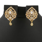 American Diamond Locket Set - White & Golden - test-store-for-chase-value