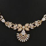 American Diamond Jewellery Set - Golden & White - test-store-for-chase-value