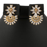 American Diamond Jewellery Set - Golden & White - test-store-for-chase-value