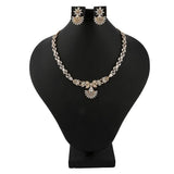 American Diamond Jewellery Set - Golden & White - test-store-for-chase-value