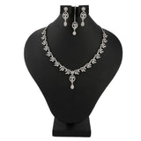 American Diamond Jewellery Set - Silver - test-store-for-chase-value