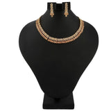 American Diamond Jewellery Set - Peach & Golden - test-store-for-chase-value