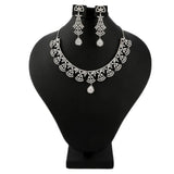 American Diamond Jewellery Set - Silver - test-store-for-chase-value