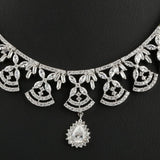 American Diamond Jewellery Set - Silver - test-store-for-chase-value