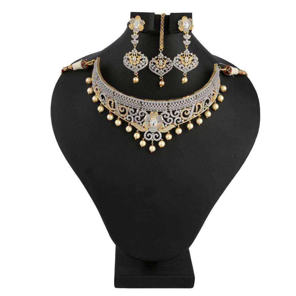 American Diamond Bridal Jewellery Set - Multi - test-store-for-chase-value