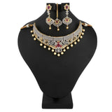 American Diamond Bridal Jewellery Set - Golden & Silver - test-store-for-chase-value