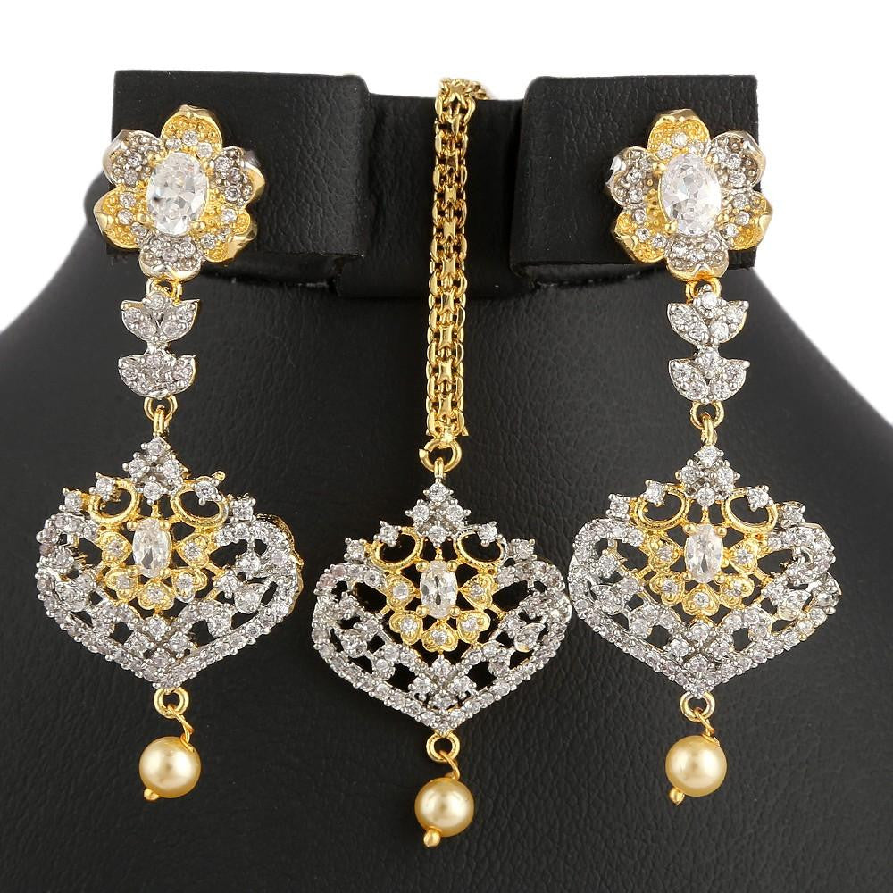 American Diamond Bridal Jewellery Set - Multi - test-store-for-chase-value