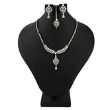 American Diamond Jewellery Set - Silver - test-store-for-chase-value