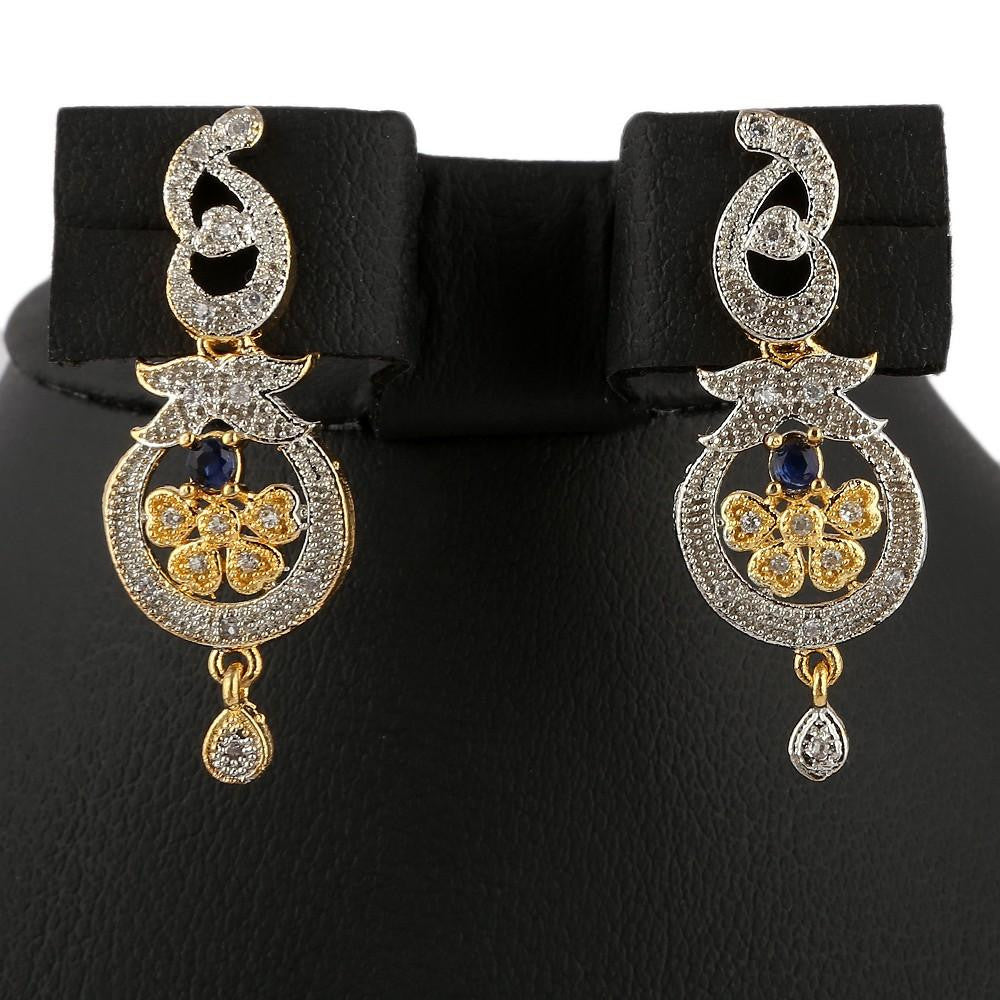 American Diamond Jewellery Set - Silver & Golden - test-store-for-chase-value